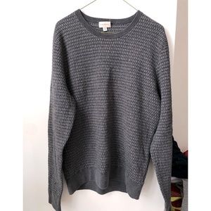 MENS GREY TEXTURED LONG SLEEVE CLUB MONACO SWEATER